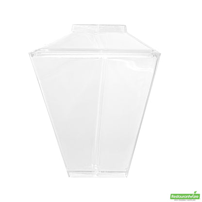 Wholesale Restaurantware 2 Oz Clear Plastic Torcente Cup - 2.9" X 2.5" X 3.5"- Bulk