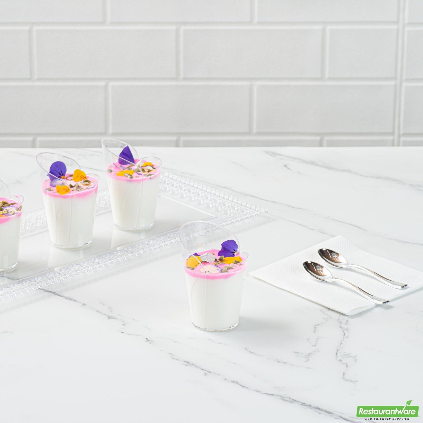 Wholesale Restaurantware 2 Oz Clear Plastic Rose Cup - 2.4" X 2.3" X 3.4"- Bulk