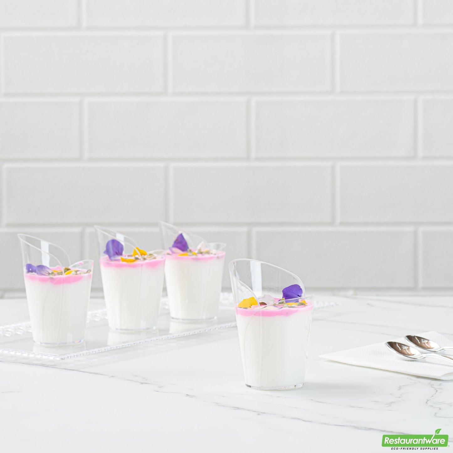 Wholesale Restaurantware 2 Oz Clear Plastic Rose Cup - 2.4" X 2.3" X 3.4"- Bulk