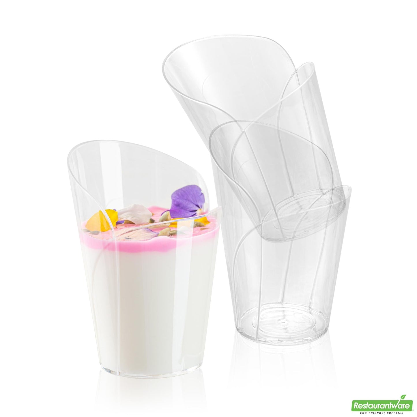 Wholesale Restaurantware 2 Oz Clear Plastic Rose Cup - 2.4" X 2.3" X 3.4"- Bulk