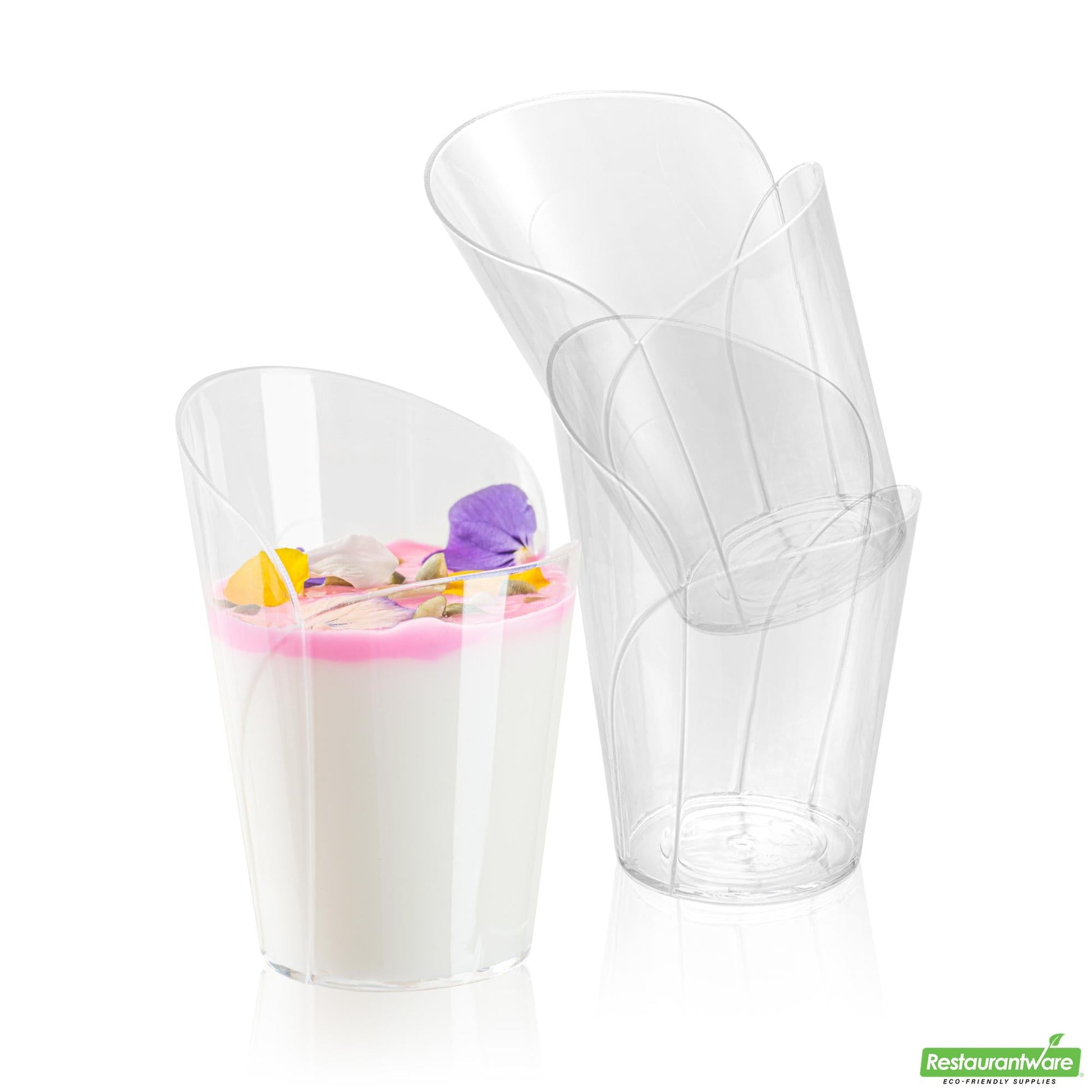 Wholesale Restaurantware 2 Oz Clear Plastic Rose Cup - 2.4" X 2.3" X 3.4"- Bulk