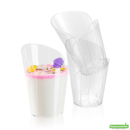 Wholesale Restaurantware 2 Oz Clear Plastic Rose Cup - 2.4" X 2.3" X 3.4"- Bulk