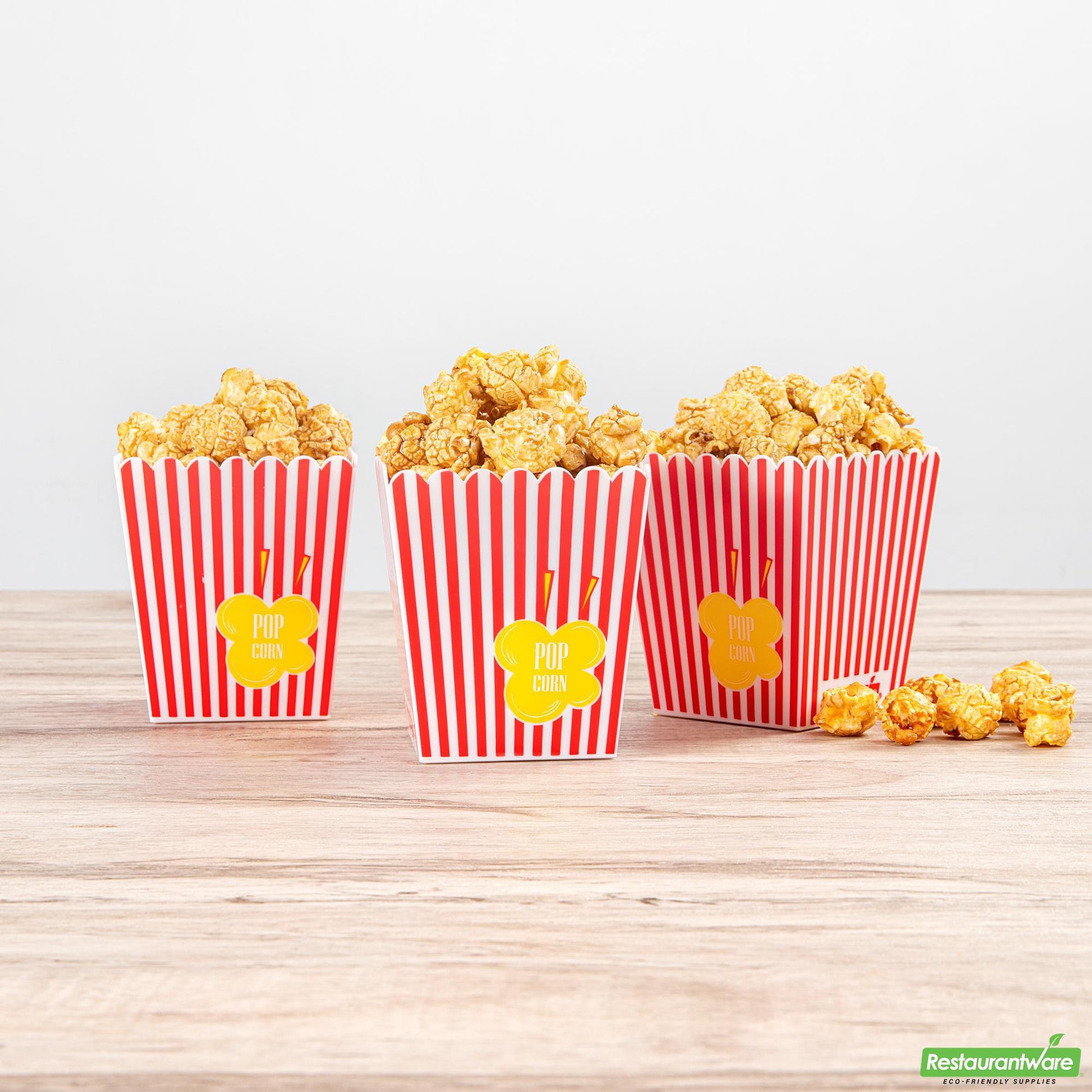 Wholesale Restaurantware 16 Oz Red Plastic Popcorn Container - 3.2" X 3.2" X 3.5"- Bulk