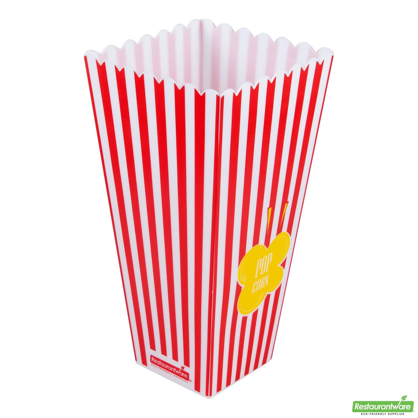 Wholesale Restaurantware 40 Oz Red Plastic Popcorn Container - 3.9" X 3.9" X 7.9"- Bulk