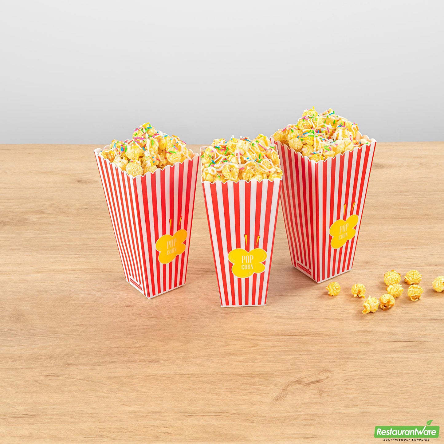 Wholesale Restaurantware 40 Oz Red Plastic Popcorn Container - 3.9" X 3.9" X 7.9"- Bulk