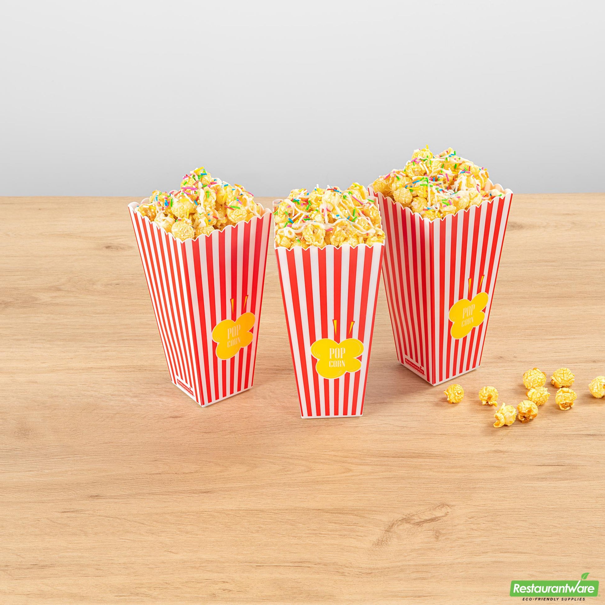 Wholesale Restaurantware 40 Oz Red Plastic Popcorn Container - 3.9" X 3.9" X 7.9"- Bulk