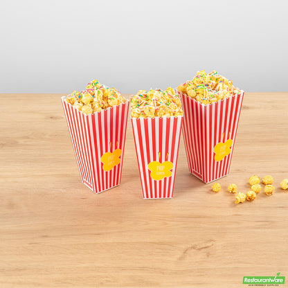 Wholesale Restaurantware 40 Oz Red Plastic Popcorn Container - 3.9" X 3.9" X 7.9"- Bulk