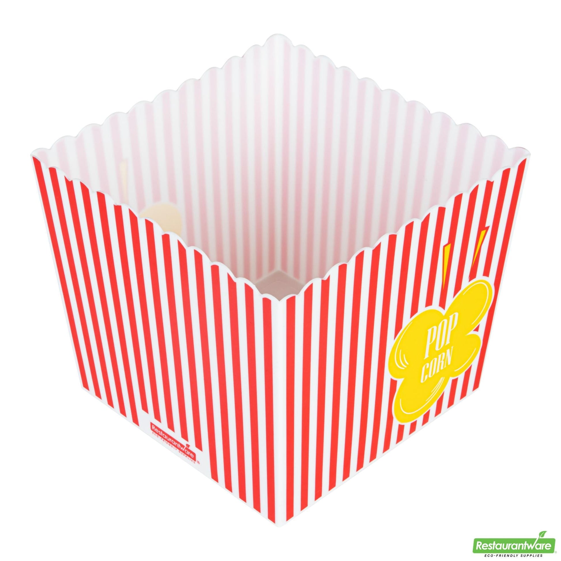 Wholesale Restaurantware 165 Oz Red Plastic Popcorn Bucket - 7.9" X 7.9" X 6.9"- Bulk