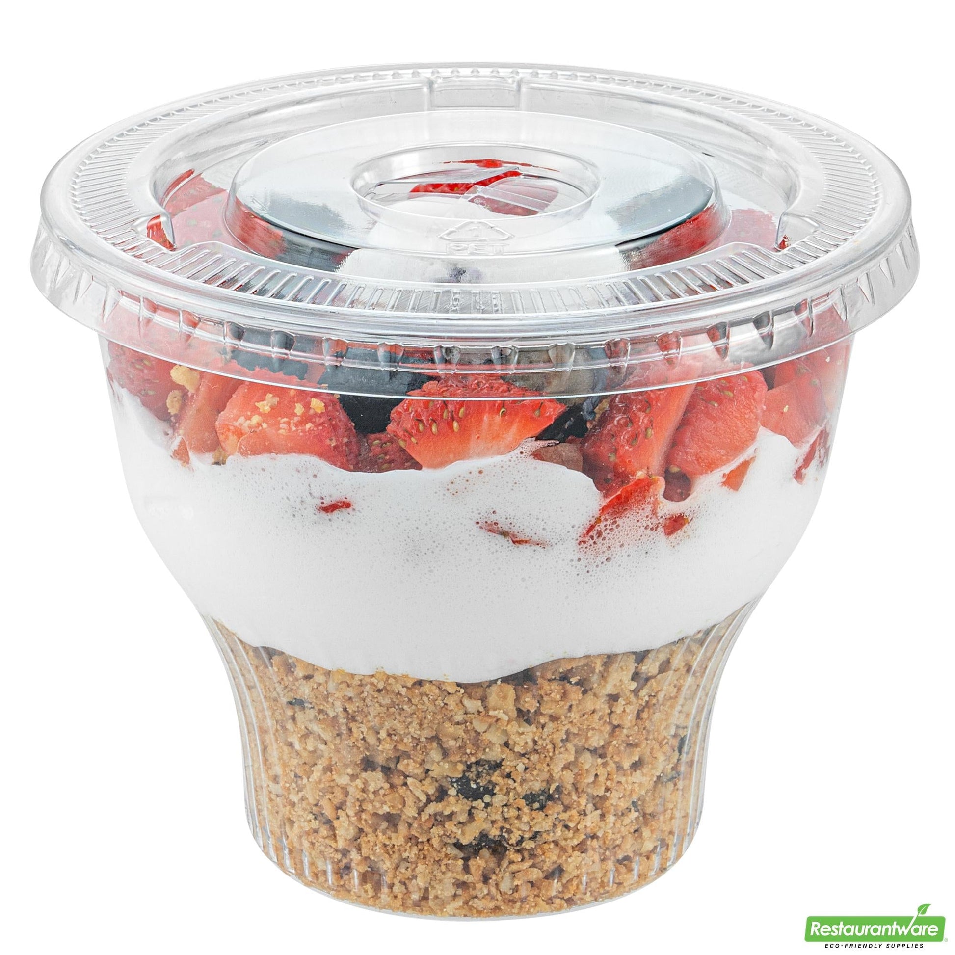Wholesale Restaurantware Round Clear Plastic Flat Lid - Fits Plastic Dessert Cup- Bulk