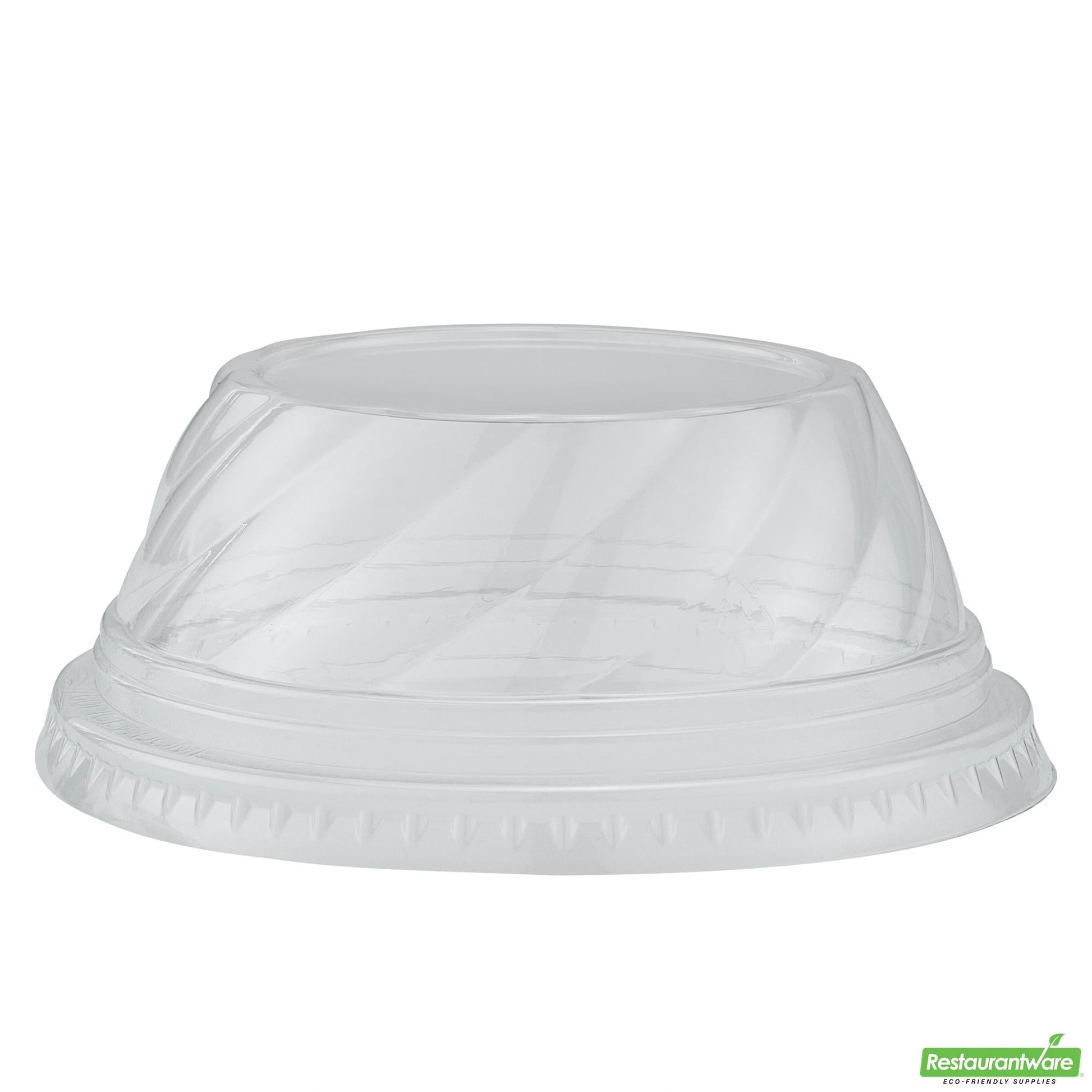 Wholesale Restaurantware Round Clear Plastic Low Dome Lid - Fits Plastic Dessert Cup- Bulk