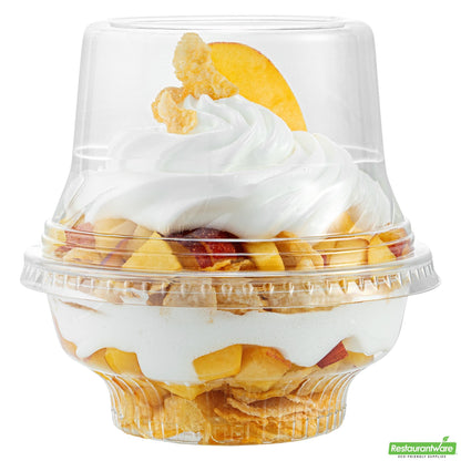 Wholesale Restaurantware Round Clear Plastic Tall Dome Lid - Fits Plastic Dessert Cup- Bulk