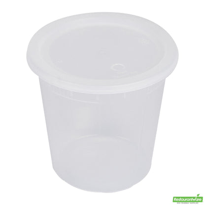Wholesale Restaurantware 32 Oz Round Clear Plastic Soup Container - with Lid, Microwavable- Bulk