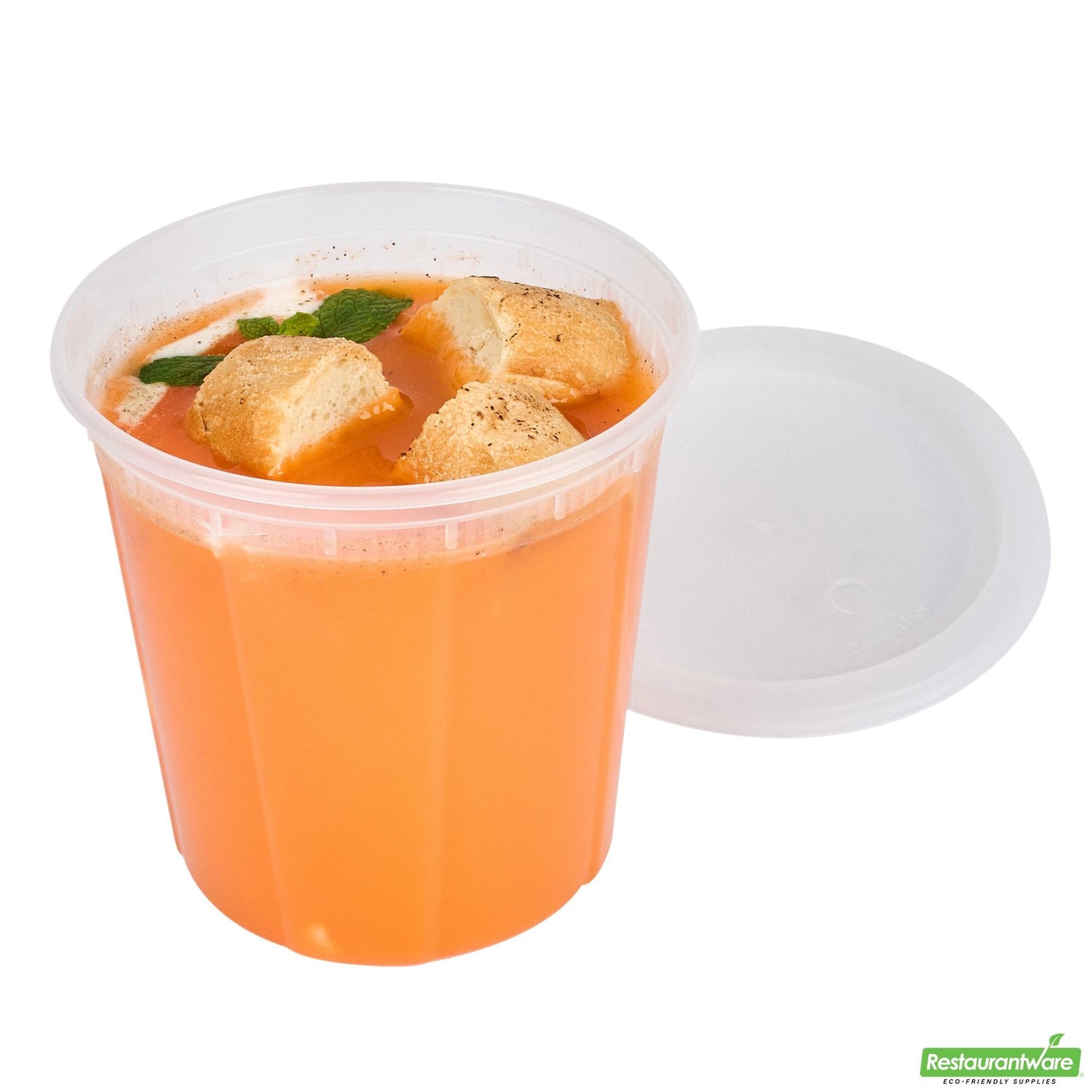 Wholesale Restaurantware 32 Oz Round Clear Plastic Soup Container - with Lid, Microwavable- Bulk