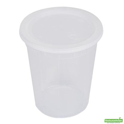 Wholesale Restaurantware 40 Oz Round Clear Plastic Soup Container - with Lid, Microwavable- Bulk