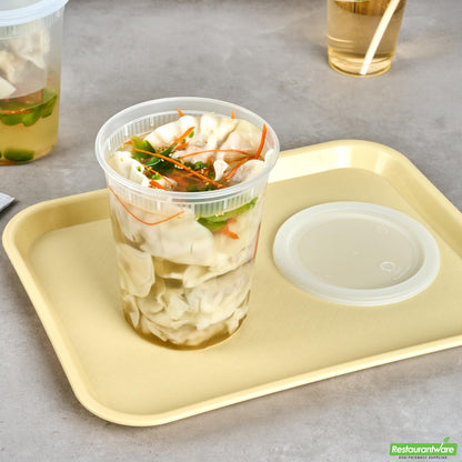 Wholesale Restaurantware 40 Oz Round Clear Plastic Soup Container - with Lid, Microwavable- Bulk