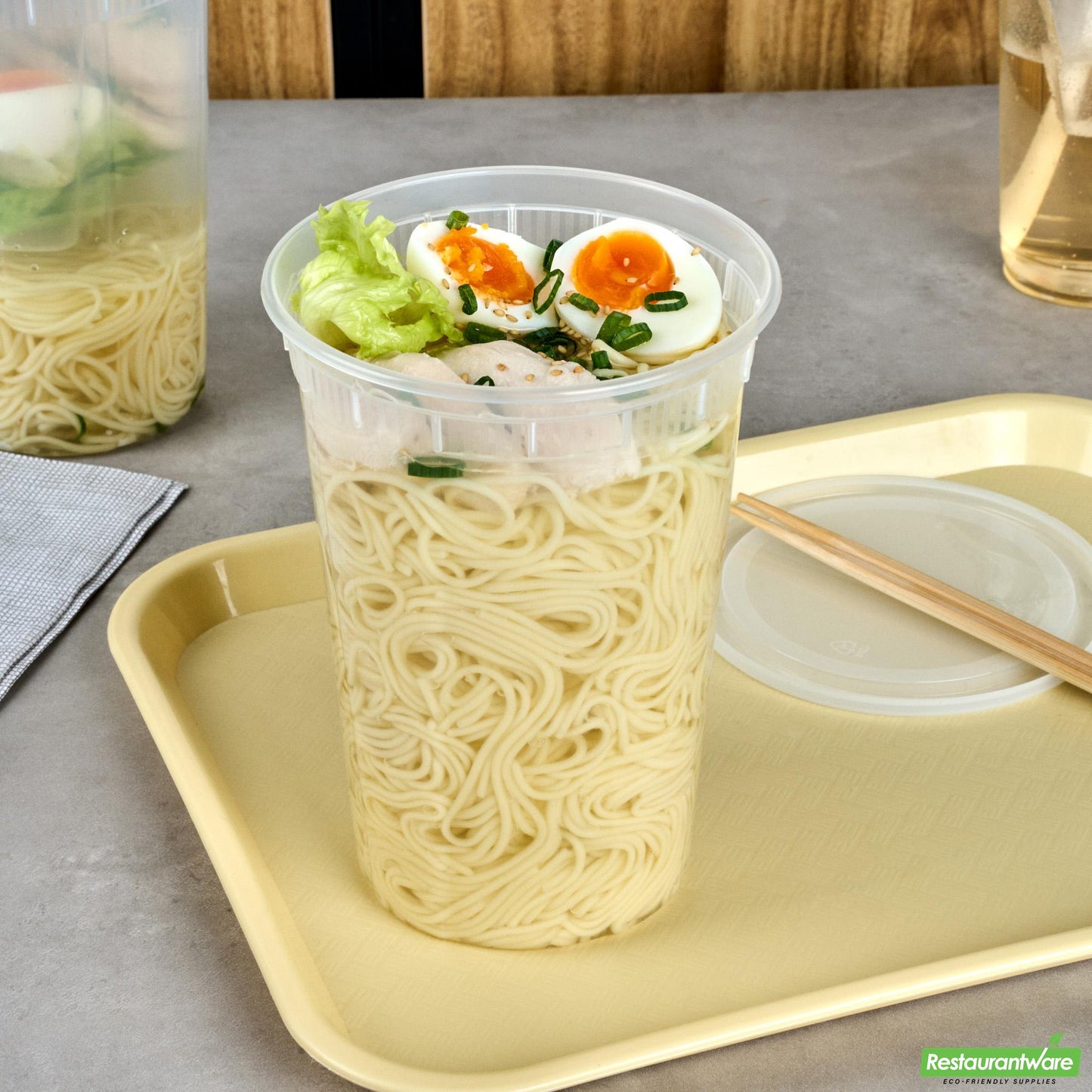 Wholesale Restaurantware 48 Oz Round Clear Plastic Soup Container - with Lid, Microwavable- Bulk