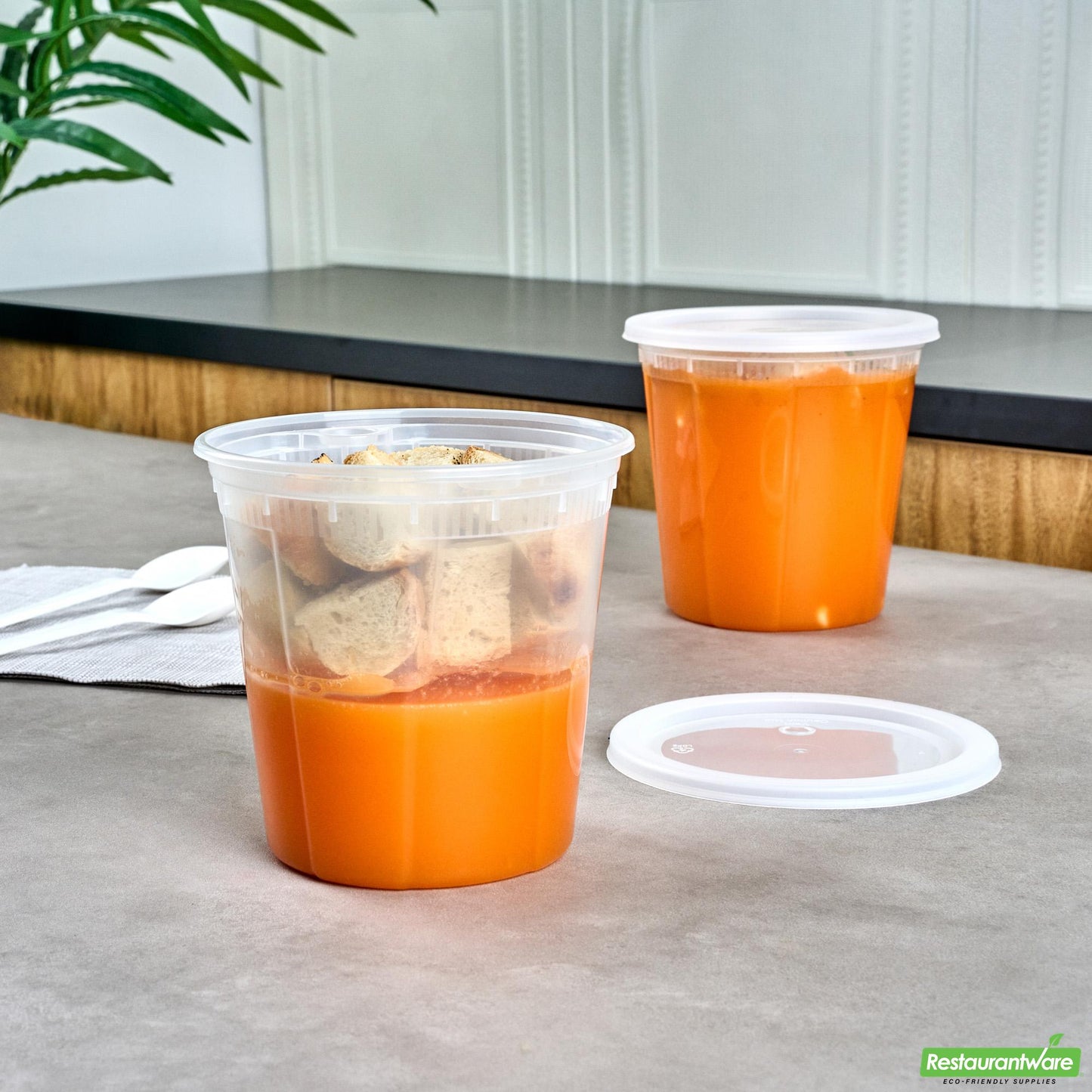 Wholesale Restaurantware 16 Oz Clear Plastic Insert - Fits 32, 40 and 48 Oz Soup Container- Bulk
