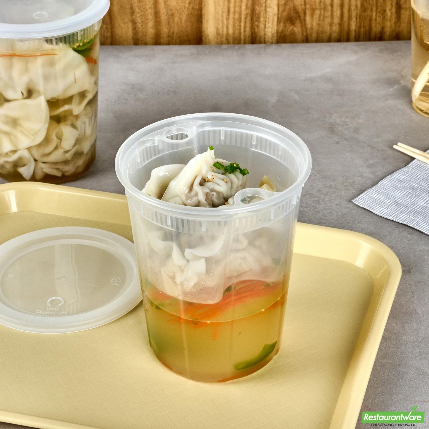 Wholesale Restaurantware 20 Oz Clear Plastic Insert - Fits 32, 40 and 48 Oz Soup Container- Bulk