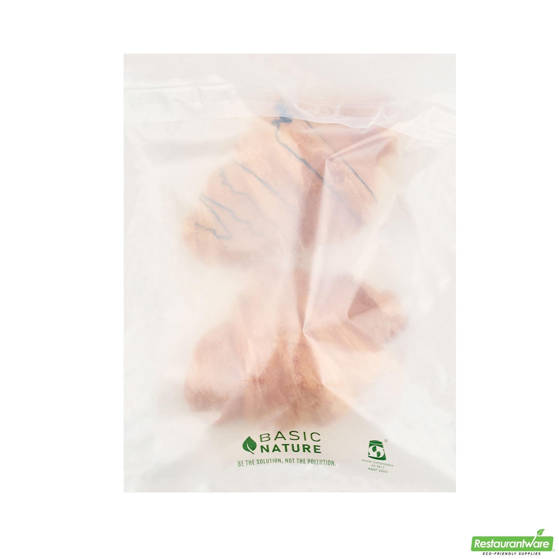 Wholesale Restaurantware Basic Nature Translucent Pla Plastic / Pbat Lip and Tape Bag - Self-Sealing, Compostable - 10" X 8" - 100 Count Box- Bulk