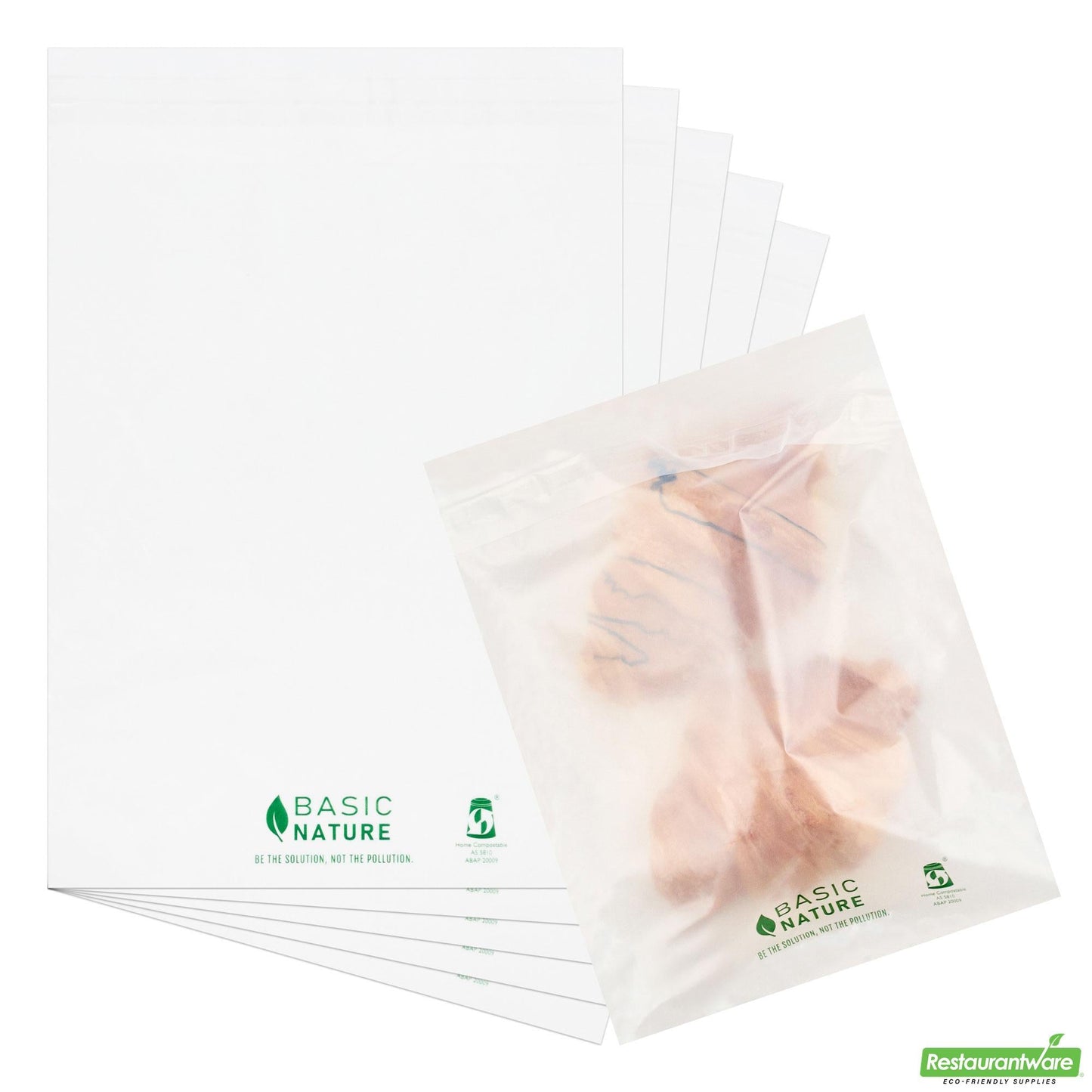 Wholesale Restaurantware Basic Nature Translucent Pla Plastic / Pbat Lip and Tape Bag - Self-Sealing, Compostable - 10" X 8" - 100 Count Box- Bulk