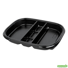 Wholesale Restaurantware 51 Oz Rectangle Black Plastic Bento Box - 5 Compartments- Bulk