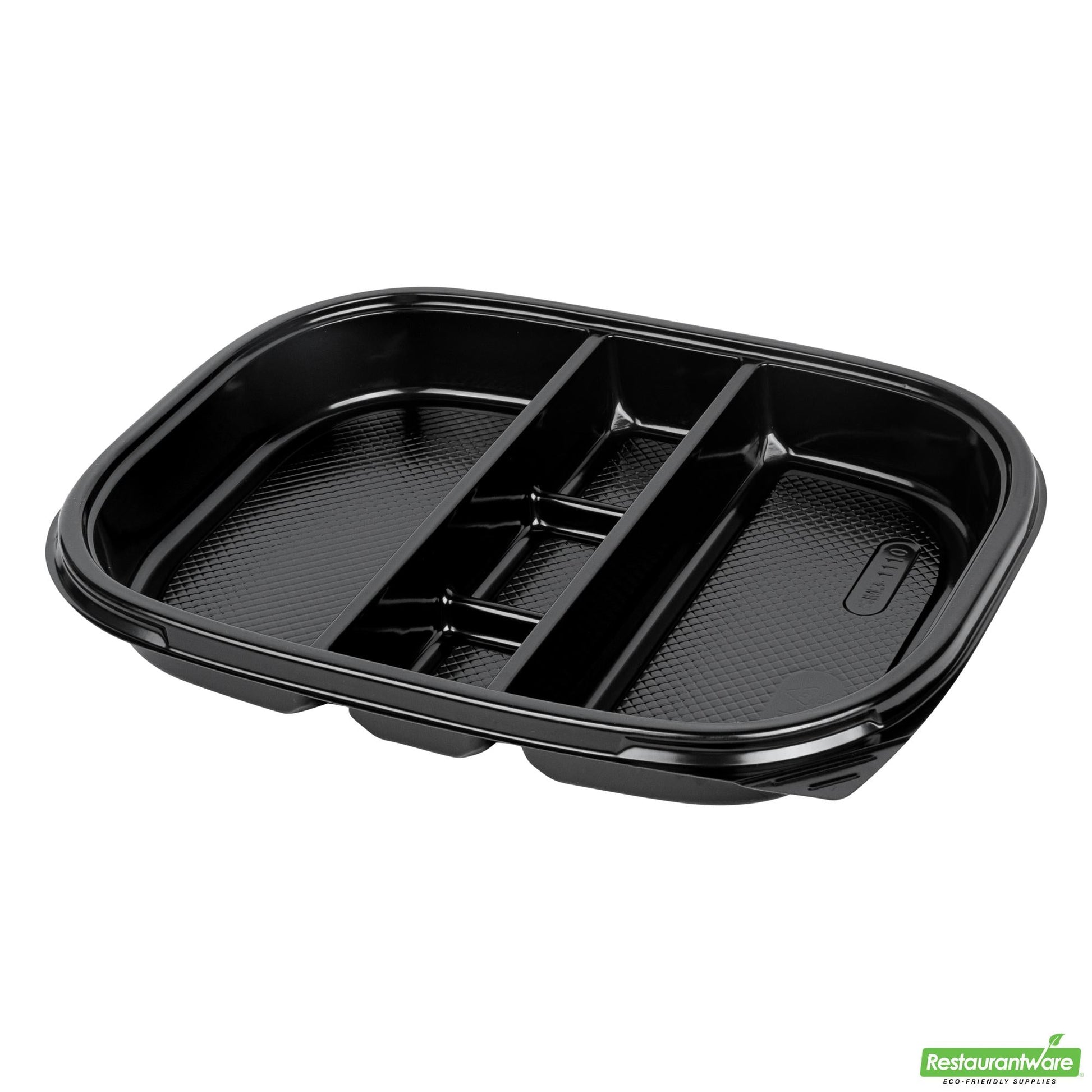 Wholesale Restaurantware 51 Oz Rectangle Black Plastic Bento Box - 5 Compartments- Bulk