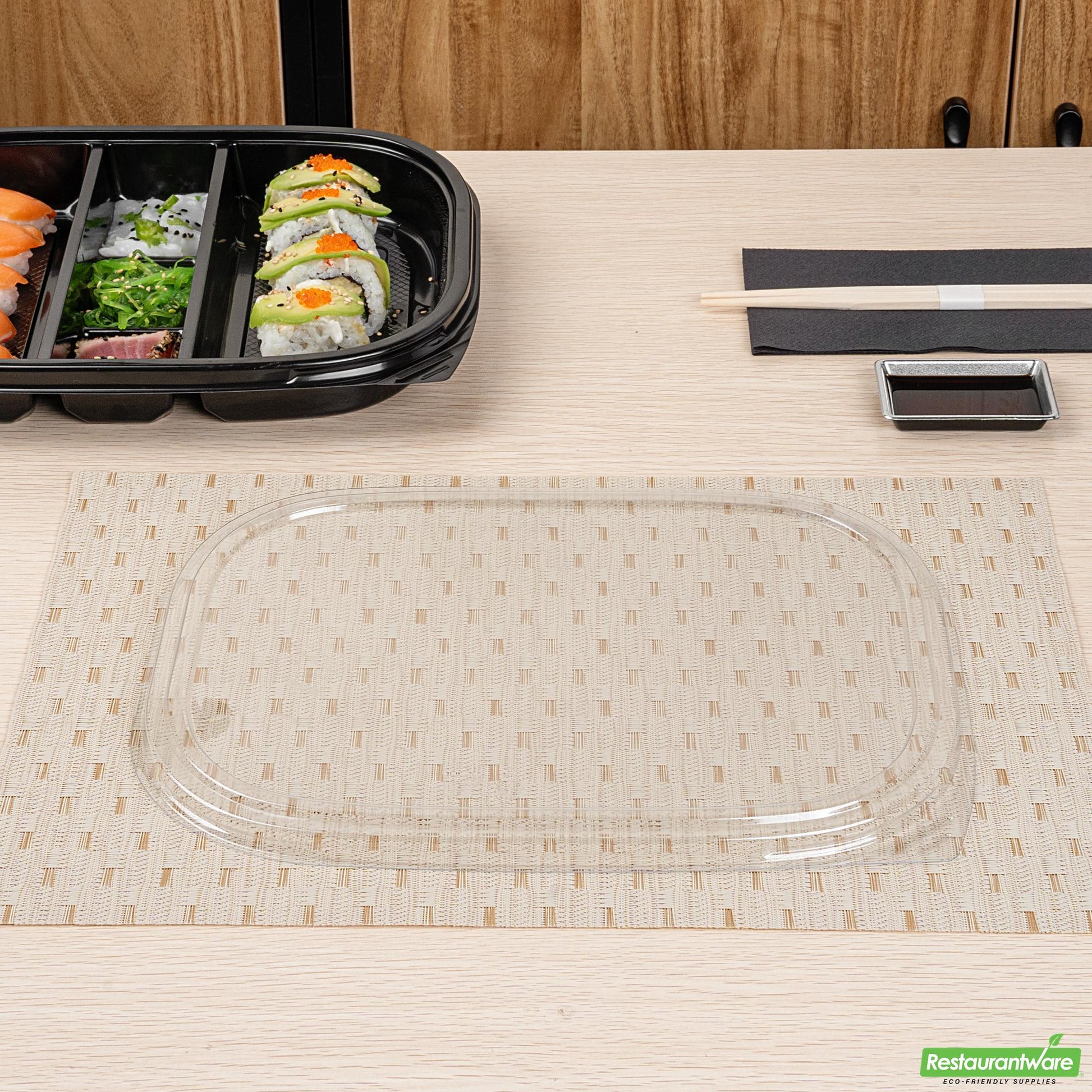 Wholesale Restaurantware Rectangle Clear Plastic Lid - Fits 51 Oz Bento Box - 12.3" X 10" X 0.6"- Bulk