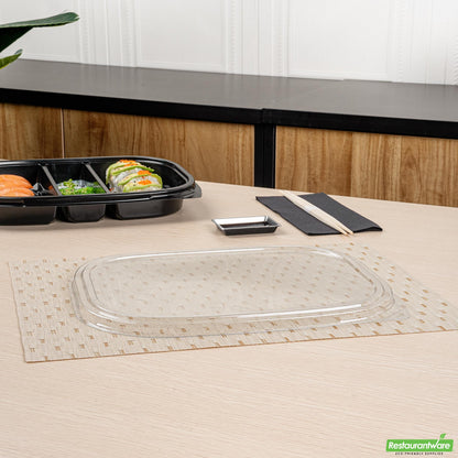 Wholesale Restaurantware Rectangle Clear Plastic Lid - Fits 51 Oz Bento Box - 12.3" X 10" X 0.6"- Bulk