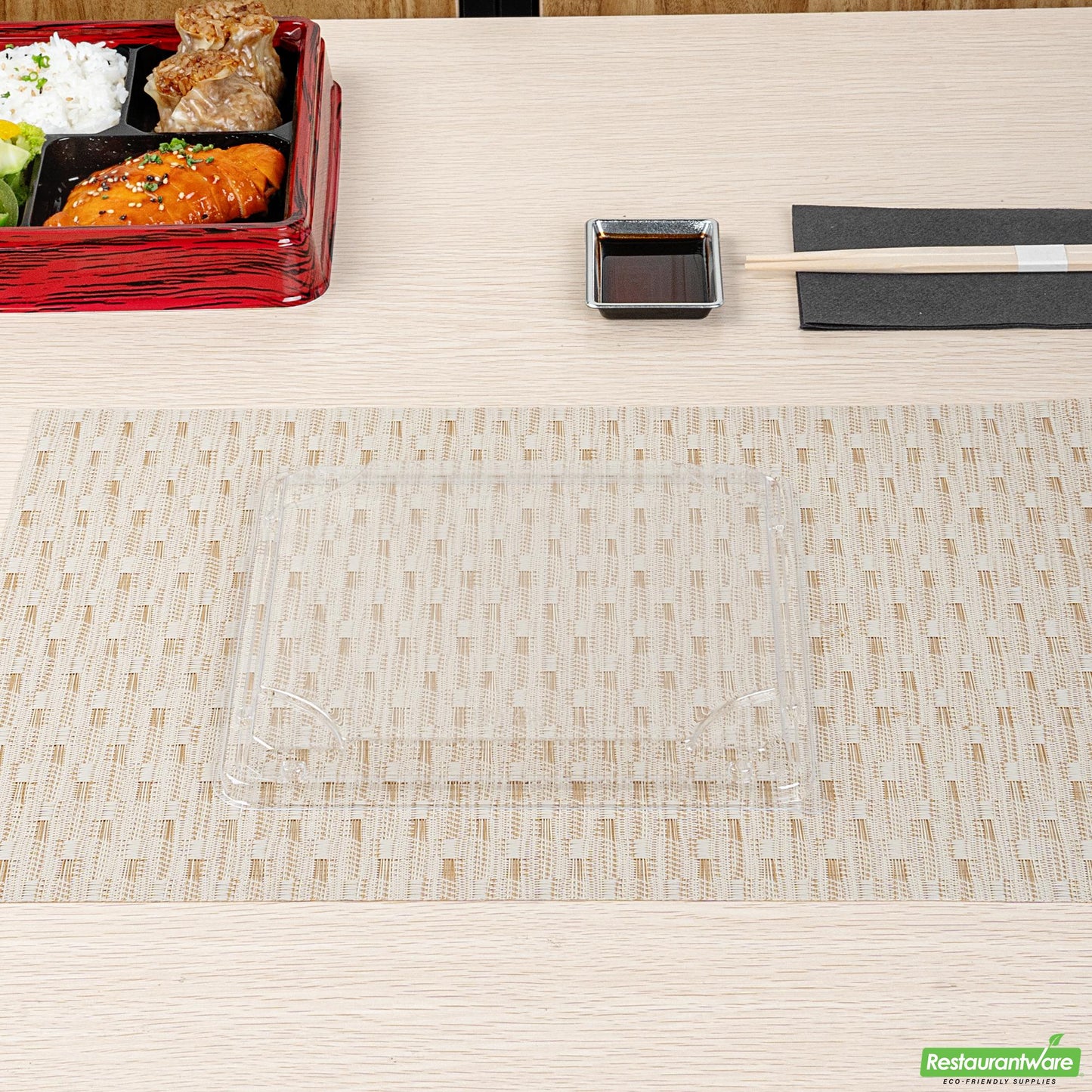 Wholesale Restaurantware Square Clear Plastic Lid - Fits 18 Oz Bento Box - 8.2" X 8.2" X 0.8"- Bulk