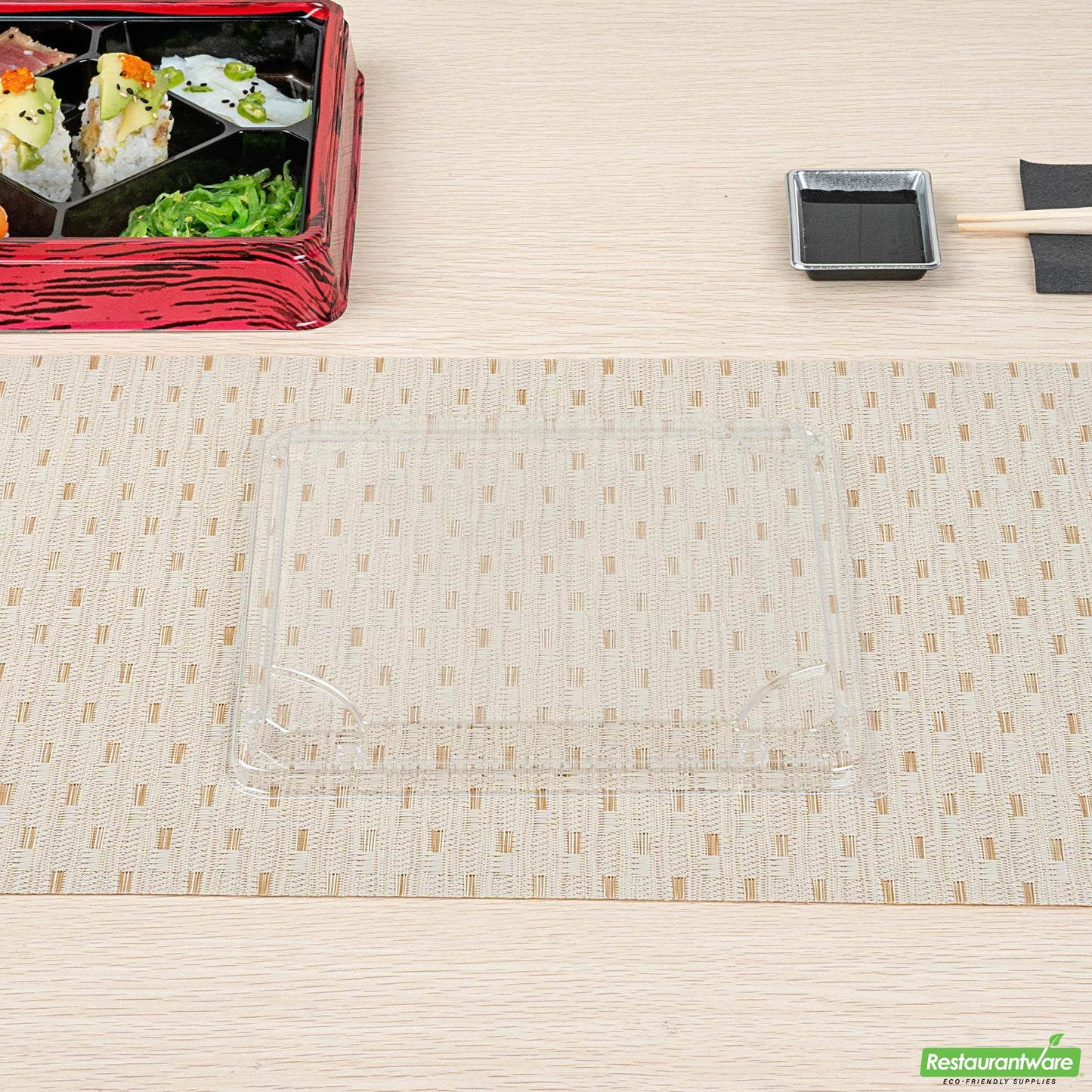 Wholesale Restaurantware Square Clear Plastic Lid - Fits 19 Oz Bento Box - 8.2" X 8.2" X 0.8"- Bulk