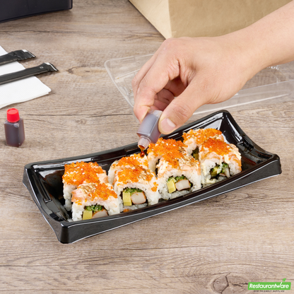 Wholesale Restaurantware Bento Tek 6 Ml Translucent Plastic Soy Sauce Bottle - with Red Cap - 1/2" X 1/2" X 1 3/4" - 1000 Count Box- Bulk