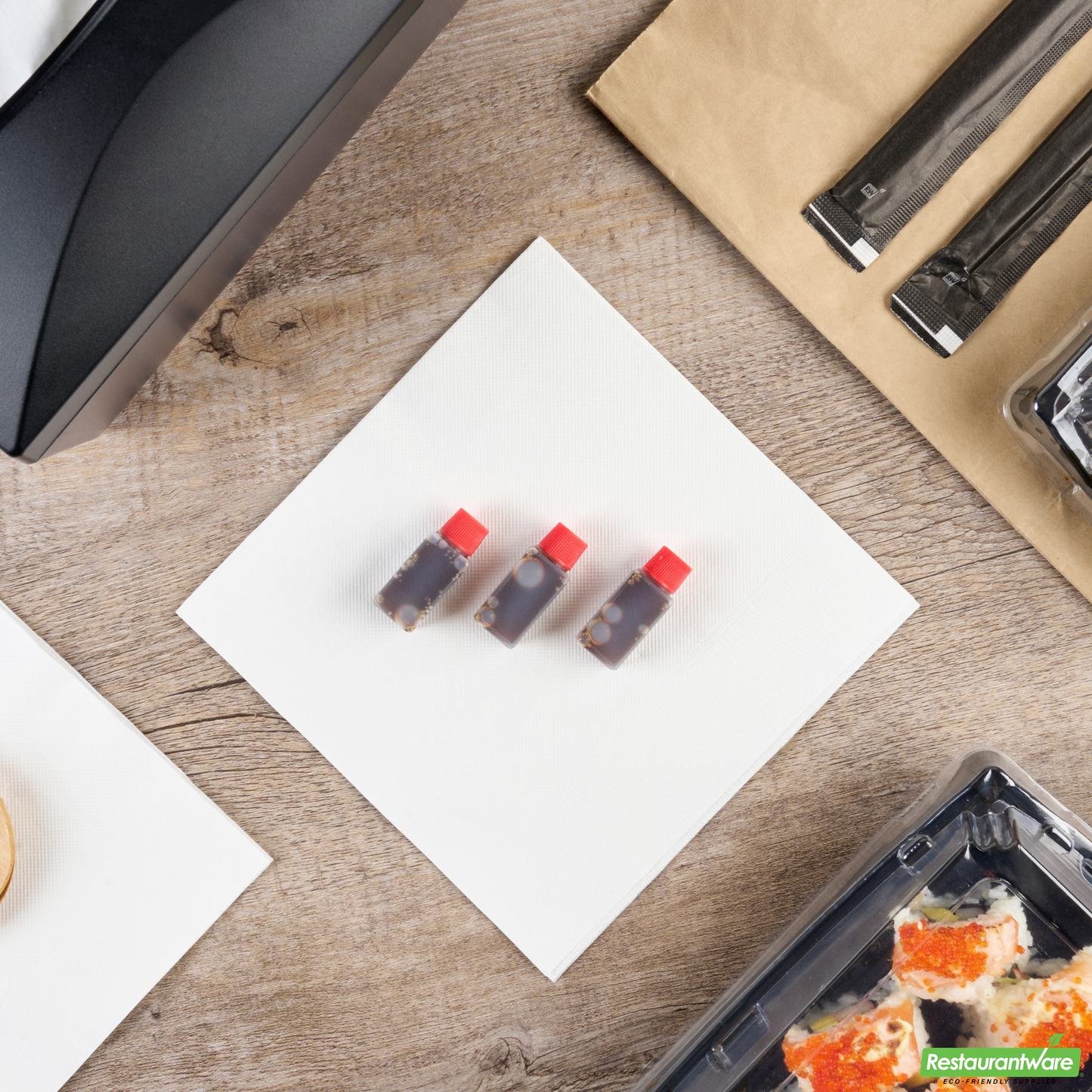Wholesale Restaurantware Bento Tek 6 Ml Translucent Plastic Soy Sauce Bottle - with Red Cap - 1/2" X 1/2" X 1 3/4" - 1000 Count Box- Bulk