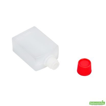 Wholesale Restaurantware Bento Tek 15 Ml Translucent Plastic Soy Sauce Bottle - with Red Cap - 1" X 3/4" X 2" - 1000 Count Box- Bulk
