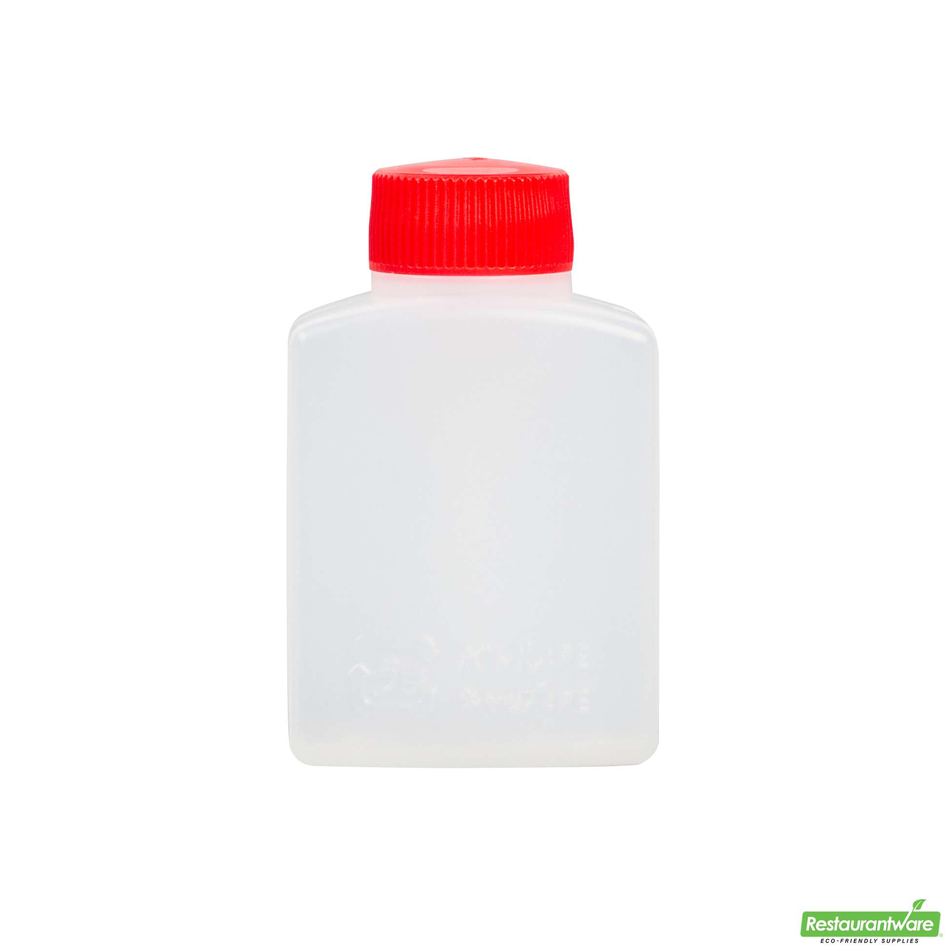 Wholesale Restaurantware Bento Tek 1 Oz Translucent Plastic Soy Sauce Bottle - with Red Cap - 1 1/2" X 3/4" X 2 1/4" - 100 Count Box- Bulk
