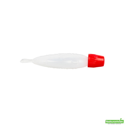 Wholesale Restaurantware Bento Tek 3 Ml Translucent Plastic Fish Soy Sauce Bottle - with Red Cap - 2 1/4" X 1/2" X 1" - 1000 Count Box- Bulk