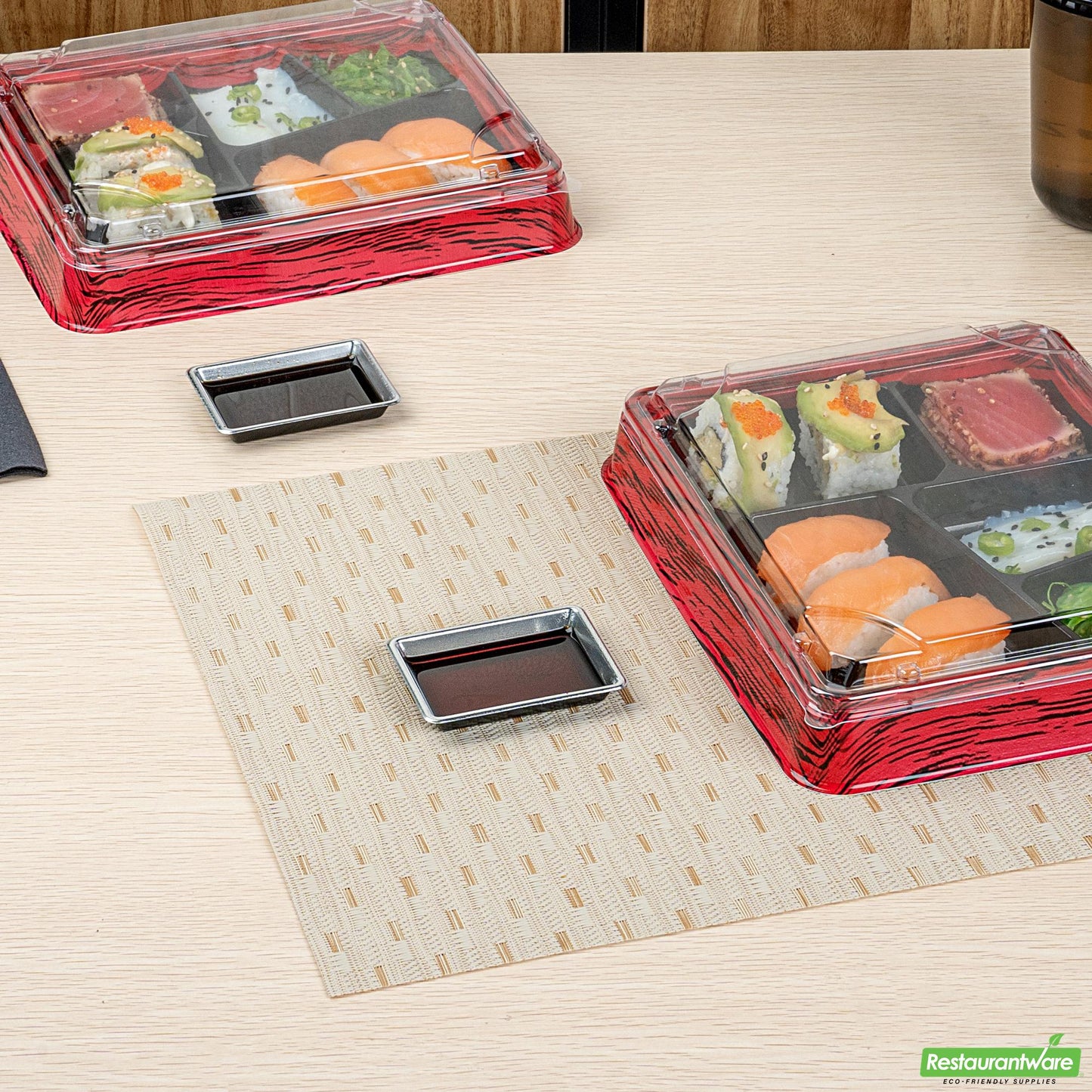 Wholesale Restaurantware Bento Tek 1 Oz Rectangle Silver Plastic Sauce Dish - 3" X 2 1/4" - 1000 Count Box- Bulk