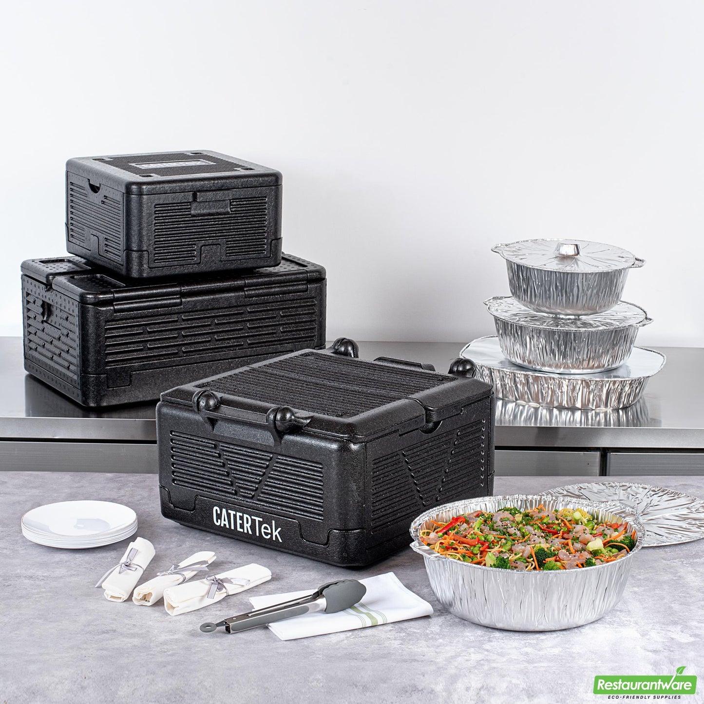 Wholesale Restaurantware Cater Tek Black Epp Food Pan Carrier - Insulated, Top Loading, Collapsible - 16 3/4" X 16 3/4" X 9" - 1 Count Box- Bulk