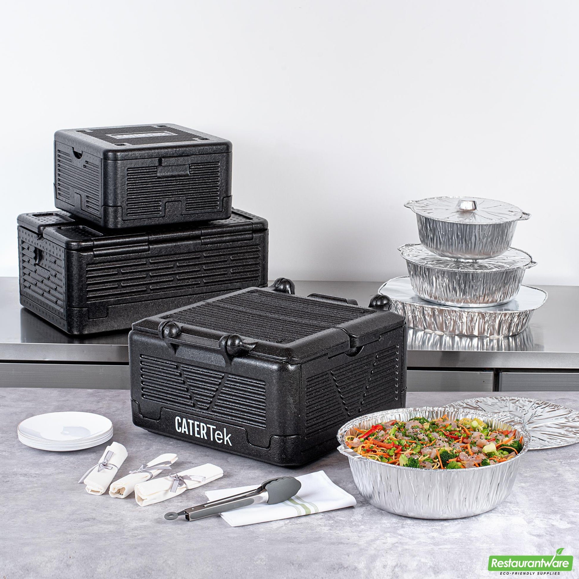 Wholesale Restaurantware Cater Tek Black Epp Food Pan Carrier - Insulated, Top Loading, Collapsible - 16 3/4" X 16 3/4" X 9" - 1 Count Box- Bulk