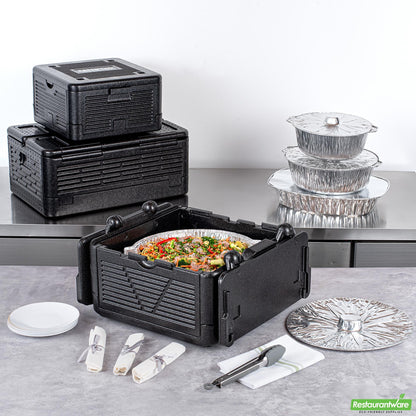 Wholesale Restaurantware Cater Tek Black Epp Food Pan Carrier - Insulated, Top Loading, Collapsible - 16 3/4" X 16 3/4" X 9" - 1 Count Box- Bulk