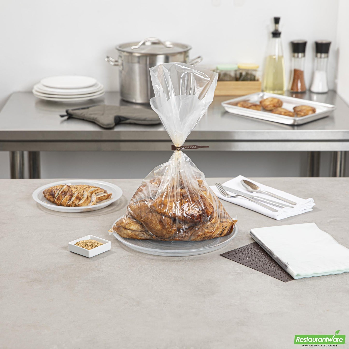 Wholesale Restaurantware Fresh Hero Clear Nylon Oven Bag - with Ties, Bpa-Free - 12" X 18" - 50 Count Box- Bulk