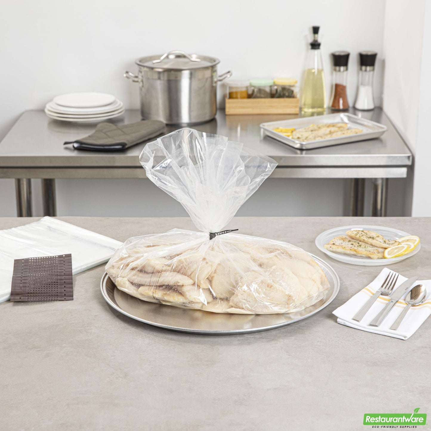 Wholesale Restaurantware Fresh Hero Clear Nylon Oven Bag - with Ties, Bpa-Free - 21 1/2" X 26" - 50 Count Box- Bulk