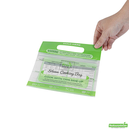 Wholesale Restaurantware Fresh Hero Green Plastic Steam Bag - Microwave-Safe, Bpa-Free - 7 1/2" X 7 1/2" - 500 Count Box- Bulk