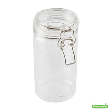 Wholesale Restaurantware Met Lux 32 Oz Round Clear Plastic Storage Jar - with Hinged Lid - 3 3/4" X 3 3/4" X 7 1/4" - 2 Count Box- Bulk