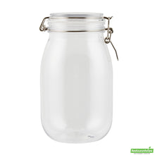 Wholesale Restaurantware Met Lux 56 Oz Round Clear Plastic Storage Jar - with Hinged Lid - 4 3/4" X 4 3/4" X 8 1/4" - 20 Count Box- Bulk