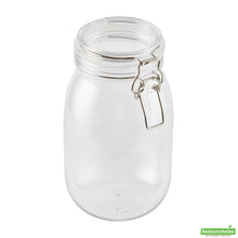 Wholesale Restaurantware Met Lux 56 Oz Round Clear Plastic Storage Jar - with Hinged Lid - 4 3/4" X 4 3/4" X 8 1/4" - 20 Count Box- Bulk