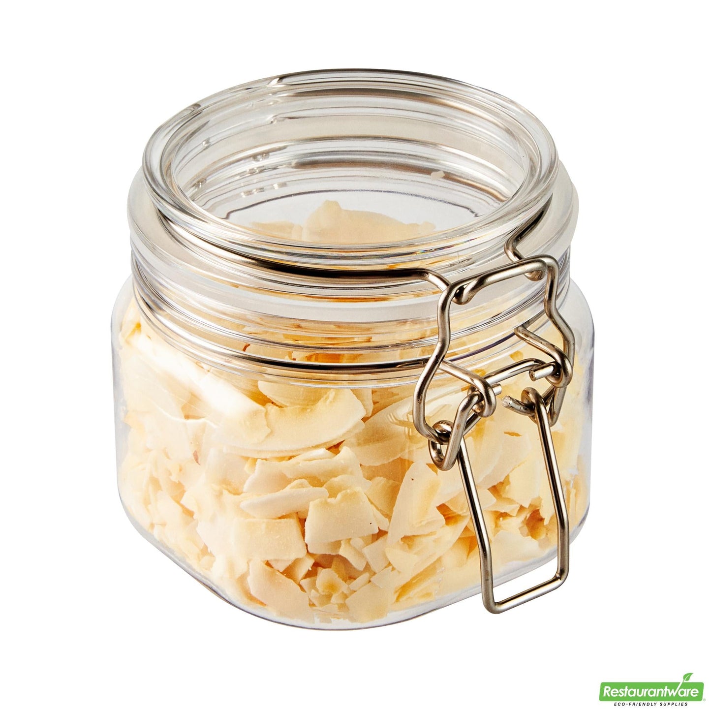 Wholesale Restaurantware Met Lux 14 Oz Square Clear Plastic Storage Jar - with Hinged Lid - 3 3/4" X 3 3/4" X 3 3/4" - 2 Count Box- Bulk