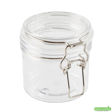 Wholesale Restaurantware Met Lux 12 Oz Round Clear Plastic Storage Jar - with Hinged Lid - 3 1/2" X 3 1/2" X 3 1/2" - 20 Count Box- Bulk