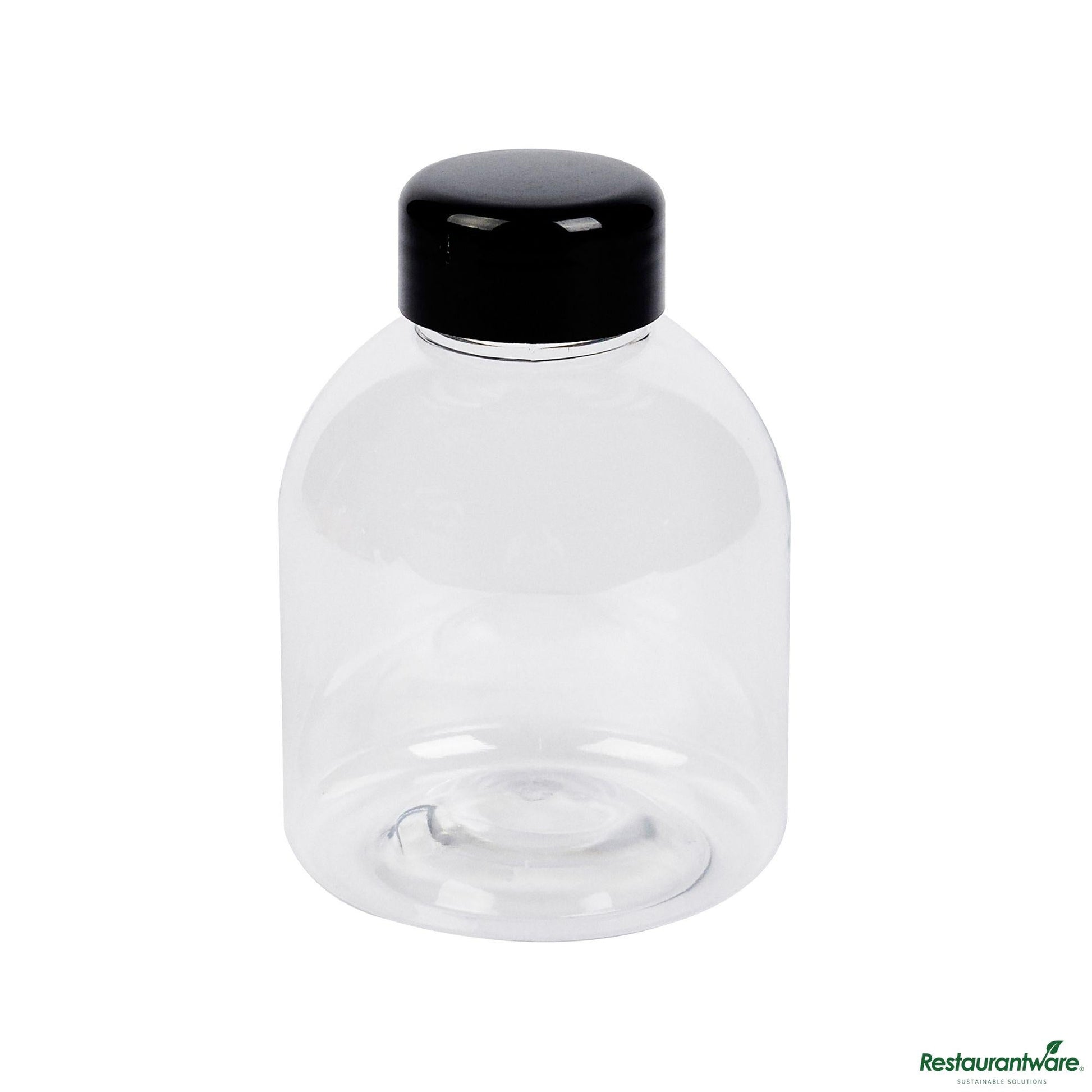 Wholesale Restaurantware 14 Oz Round Clear Pet Juice Bottle- with Cap - 3.2" X 3.2" X 4.7"- Bulk