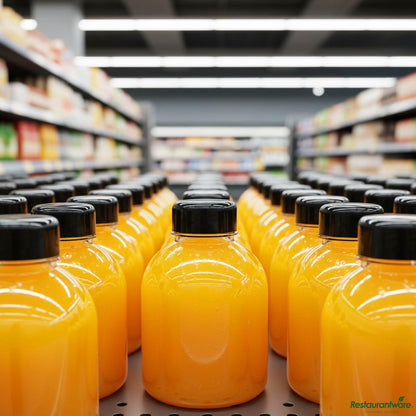 Wholesale Restaurantware 14 Oz Round Clear Pet Juice Bottle- with Cap - 3.2" X 3.2" X 4.7"- Bulk
