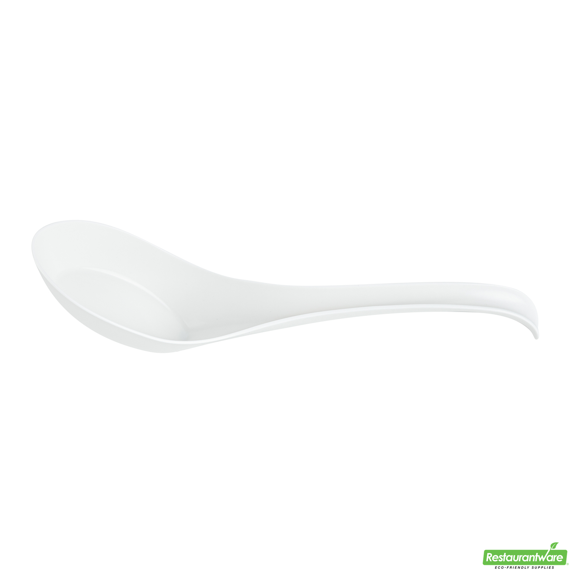Wholesale Restaurantware White Plastic Asian Soup Spoon - 6 1/2" X 1 3/4" X 3 1/4" - 100 Count Box- Bulk
